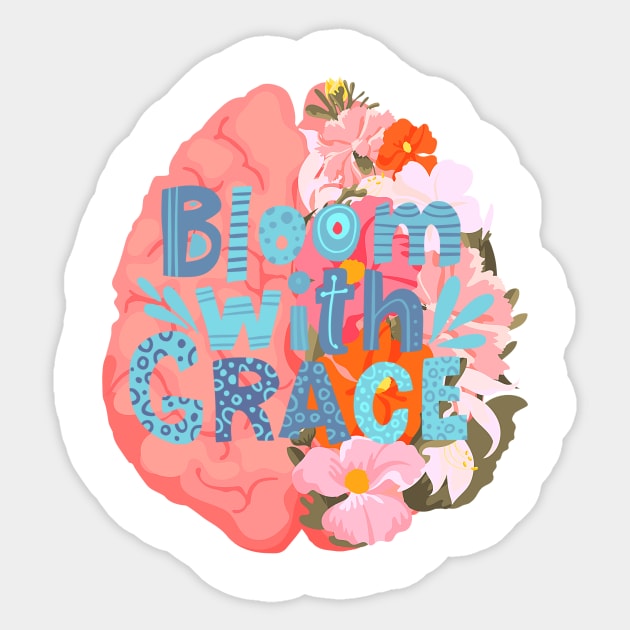 Bloom with grace Sticker by RosaliaDe